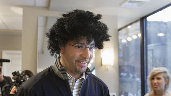 Why is James Franklin wearing a wig?