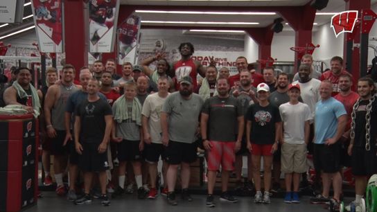 Video of the Day - Wisconsin players work out with veterans from the Wounded Warrior Project (Video of the Day)
