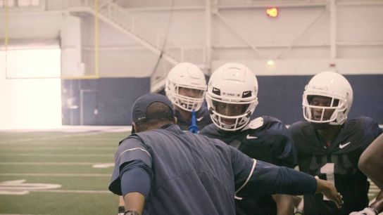 Video of the Day - UConn mic's up wide receivers coach Aaron Smith