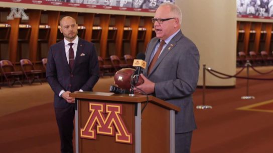 Video of the Day - PJ Fleck presents game ball to Governor