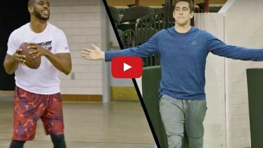 Video: Aaron Rodgers hits some trick shots with the Dude Perfect crew (packers)