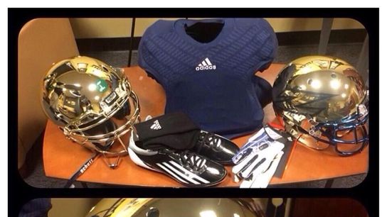 Photo: Akron has some new shiny, gold helmets