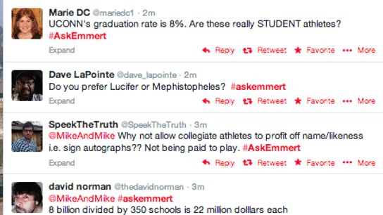 Mark Emmert asks for questions on Mike and Mike, and it doesn't go well