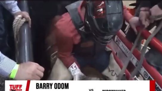 Video: Barry Odom took on a bull named "Widowmaker" last night (UNLV)