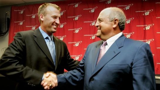 Bret Bielema says he hasn't spoken with Barry Alvarez since leaving Wisconsin (Arkansas)