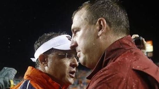 On the way down to make halftime adjustments, Arkansas' assistants got stuck in the elevator (Arkansas)