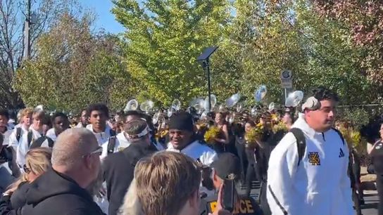 Brian Bohannon, controversially fired earlier this week, quietly crashed the pregame walk to support all his former players (Kennesaw State)
