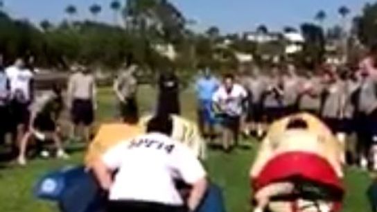 Video: HS coaches put on sumo suits and hold their own Oklahoma drill (high school)