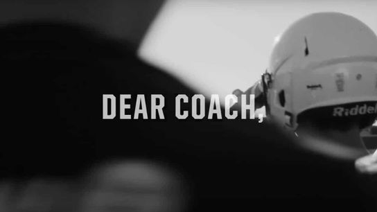 "Dear Seniors" and "Dear Coach" ads highlight the emotional connection between players, coaches, and the community (russell athletic)