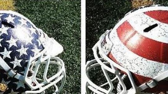 Fordham's September 11th tribute uniforms set the patriotic uniform bar pretty high (helmet)