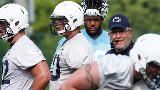 Penn State OL coach Herb Hand estimates his job is 45% development, 40% recruiting, 15% public relations (Featured)