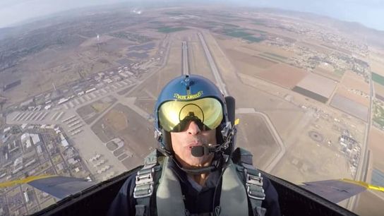 Watch Herm Edwards channel his inner Top Gun as he soars (and goes inverted) with the Blue Angels (Arizona State)