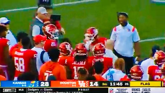 Watch: Losing to Kansas, Houston Cougars players fight one another on sideline