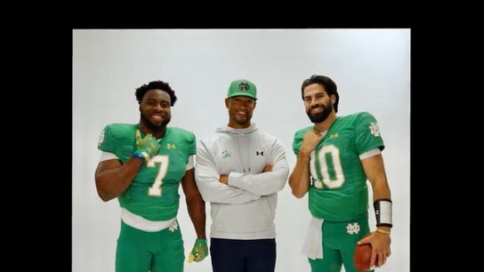 Watch: Notre Dame, Marcus Freeman spoof Jerry Maguire, unveil all-green jerseys (Jerry Maguire)