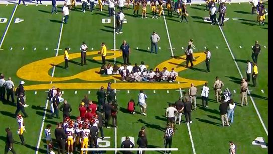 Protest halts start of Cal-USC Pac-12 game (Ivonne Del Valle)