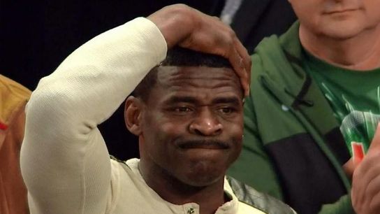 Video of the Day - Michael Irvin talks to Miami MBB before NIT final (Video of the Day)