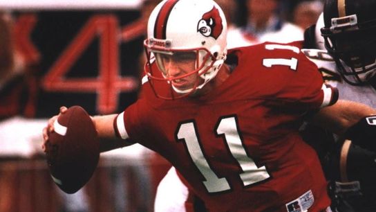 Louisville welcomes new staff with throwback turf design (jeff brohm)