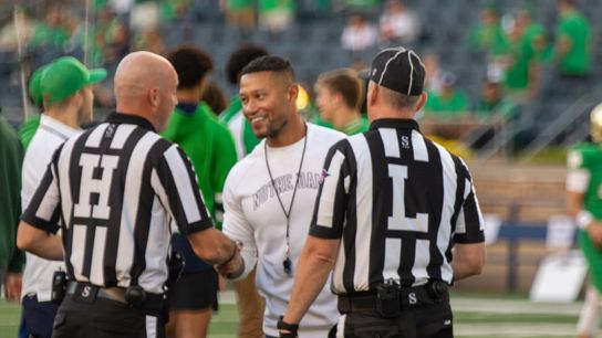 Notre Dame coach Marcus Freeman explains Irish having just 10 men on the field on final two plays in last-second loss to Ohio State (timeout)