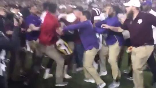 A staff fight broke out at the end of the A&M-LSU game (LSU)