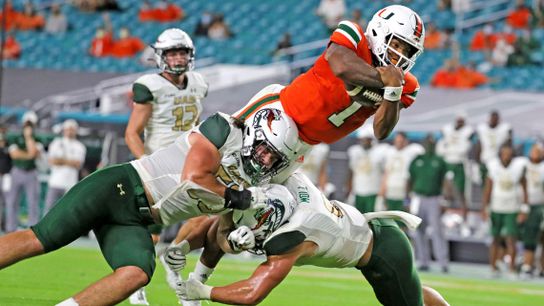 It was just the opener, but Miami's running game could be a real problem for the ACC (Manny Diaz)