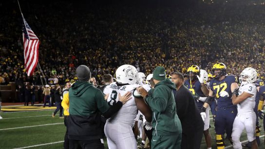 Brawl breaks out in Big House tunnel after Michigan-Michigan State game (Michigan Michigan State Fight)
