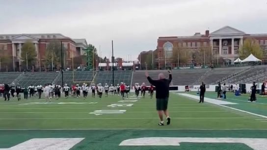 Video: Fired yesterday, Biff Poggi showed up to practice today (Charlotte)