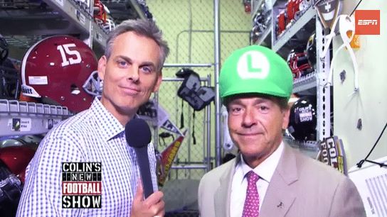 Here's how Colin Cowherd got Nick Saban to wear that ridiculous Luigi hat (Nick Saban)