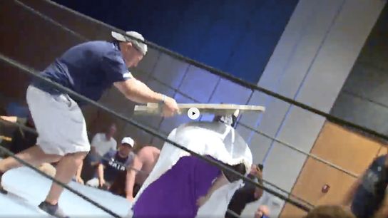 Georgia Southern coaches wrestle for a good cause (victor cabral)