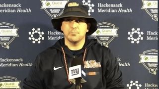 Joe Judge lost a friendly rivalry bet, and had to pay up during his presser today (egg bowl)