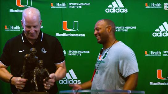 Watch this Josh Gattis presser get interrupted for the best possible reason