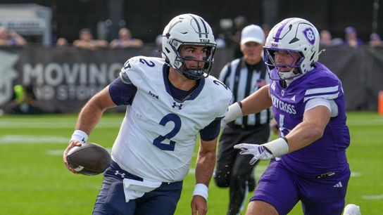 Yale QB Dante Reno tosses 4 TDs day after father Tony's death (Yale football). Photo by IMAGN IMAGES via Reuters Connect