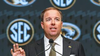 Breaking down Eli Drinkwitz's argument for a 30-team College Football Playoff (Eli Drinkwitz). Photo by Jordan Godfree-Imagn Images