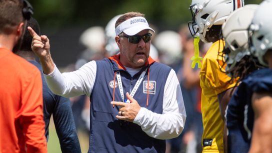 Hugh Freeze clarifies division of labor on Auburn offense. Photo by Jake Crandall/ Advertiser / USA TODAY NETWORK via Imagn Images