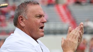 Arkansas, Sam Pittman reach deal on negotiated buyout (Sam Pittman contract). Photo by Nelson Chenault-Imagn Images