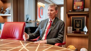 Ohio State president resigns over inappropriate relationship (Ohio State Football). Photo by Adam Cairns/Columbus Dispatch / USA TODAY NETWORK via Imagn Images