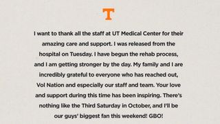 Tennessee linebackers coach William Inge released from hospital, begins rehab after life-threatening battle